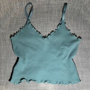 Teal Scalloped Edge Women's Top